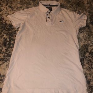Hollister white collar shirt